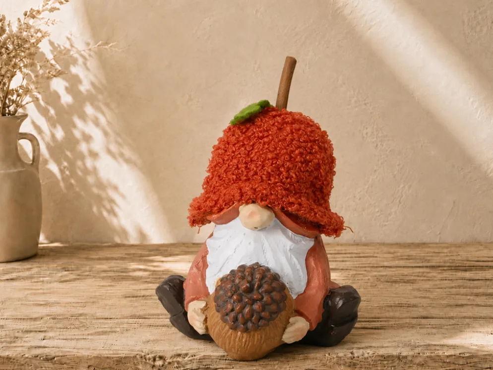 GNOMO CON GORRO TEJA 11CM