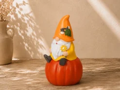 GNOMO EN CALABAZA 6X12 GORRO NARANJA