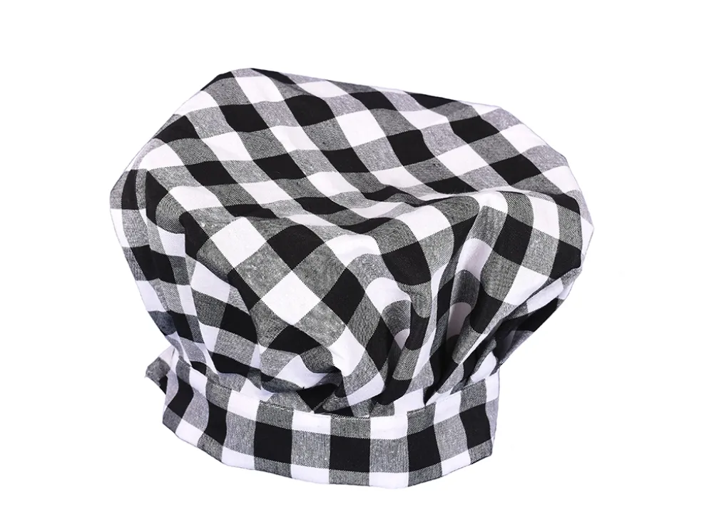GORRO COCINA VICHY NEGRO