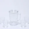 JARRA 1.25L+ 4 VASOS PLASTICO TRANSPARENTE