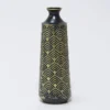 JARRON CERAMICA NEGRO/DORADO Ø12X38CM