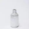 JARRON RAYADO BLANCO/PLATA Ø12X25CM