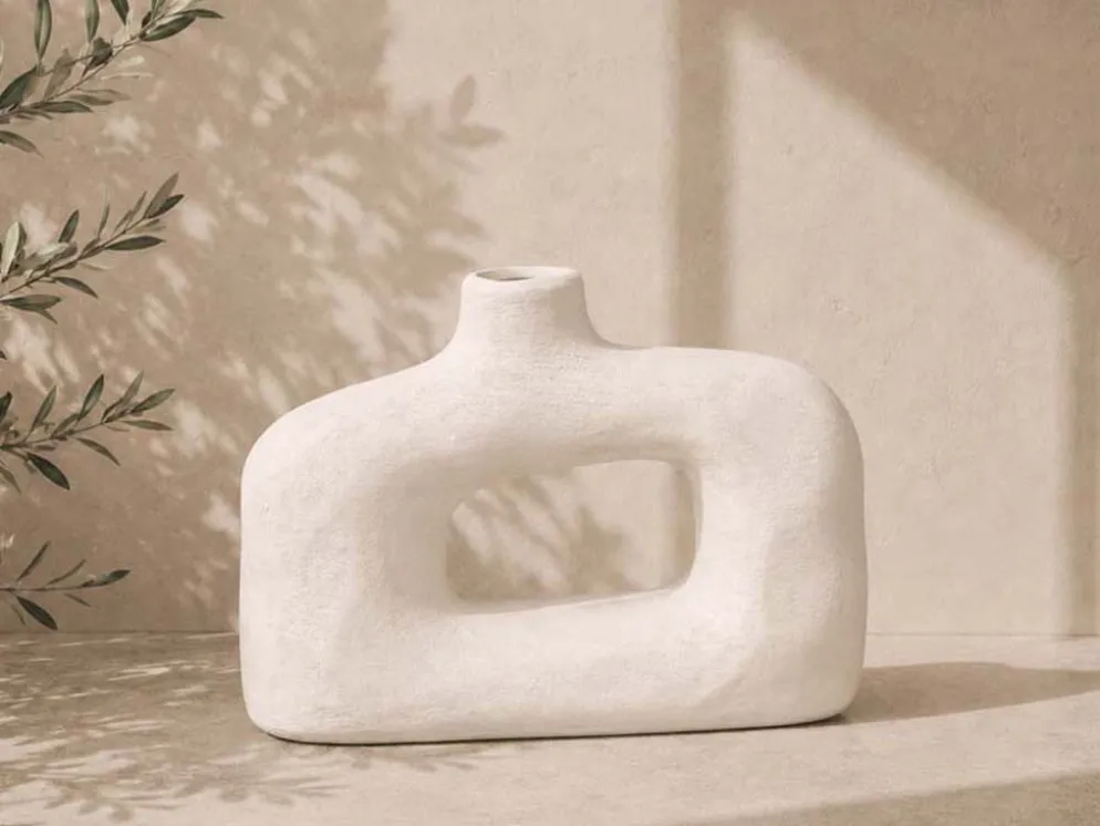 JARRON TERRACOTA AGUJERO BLANCO 25CM ANCHO