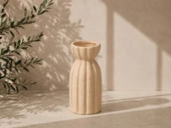 JARRON TERRACOTA RAYAS ANCHAS TIERRA 35CM ALTO