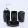 JUEGO BAÑO 4 PIEZAS NEGRO CERAMICA