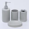 JUEGO BAÑO RAYADO GRIS 4PZS
