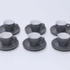 JUEGO CAFE 6 TAZAS GRIS OSCURO 9CL
