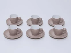 JUEGO CAFE 6 TAZAS ROSA 9CL