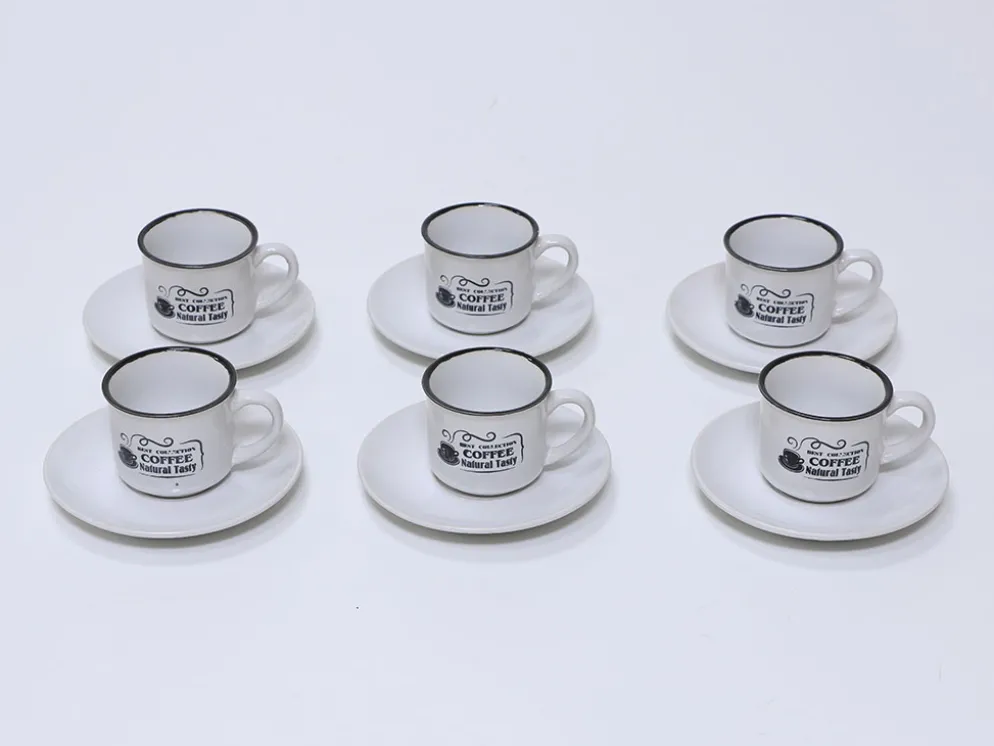 JUEGO CAFE 6 TAZAS TIMES BLANCO 9CL