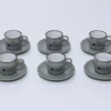 JUEGO CAFE 6 TAZAS TIMES GRIS OSCURO 9CL