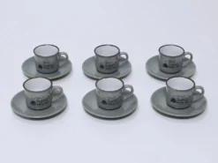 JUEGO CAFE 6 TAZAS TIMES GRIS OSCURO 9CL