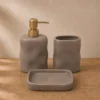 JUEGO DE BAÑO 3 PCS BEIGE CERAMICA