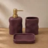 JUEGO DE BAÑO 3 PCS BURDEOS CERAMICA