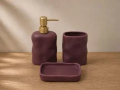 JUEGO DE BAÑO 3 PCS BURDEOS CERAMICA