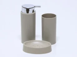 JUEGO DE BAÑO 3 PIEZAS PVC BEIGE