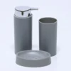 JUEGO DE BAÑO 3 PIEZAS PVC GRIS
