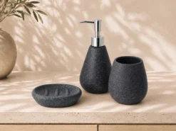 JUEGO DE 3 PIEZAS DE BAÑO CERAMICA NEGRO