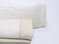 JUEGO SÁBANAS CORALINA VICHY BEIGE