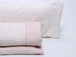 JUEGO SÁBANAS CORALINA VICHY ROSA