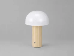 LAMPARA MESA BEIGE SETA 22CM