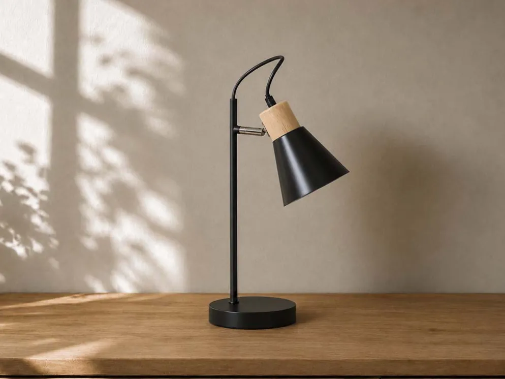 LAMPARA MESA 44XØ14CM NEGRO MODERNA