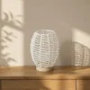 LAMPARA OVALADA CUERDA BLANCA
