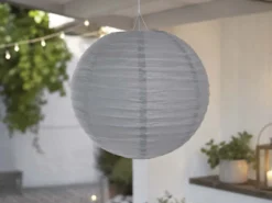 LAMPARA PAPEL GRIS D 35CM