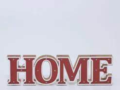 LETRA MADERA HOME ROJA LUZ 42X5X11CM