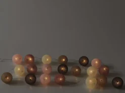 LUCES LED BOLA ALGODON PASTELES 20PZS Ø6CM