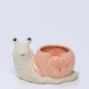 MACETA CARACOL NARANJA 17CM