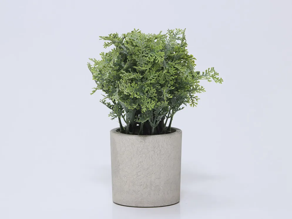 MACETA CEMENTO FLORES VERDES D