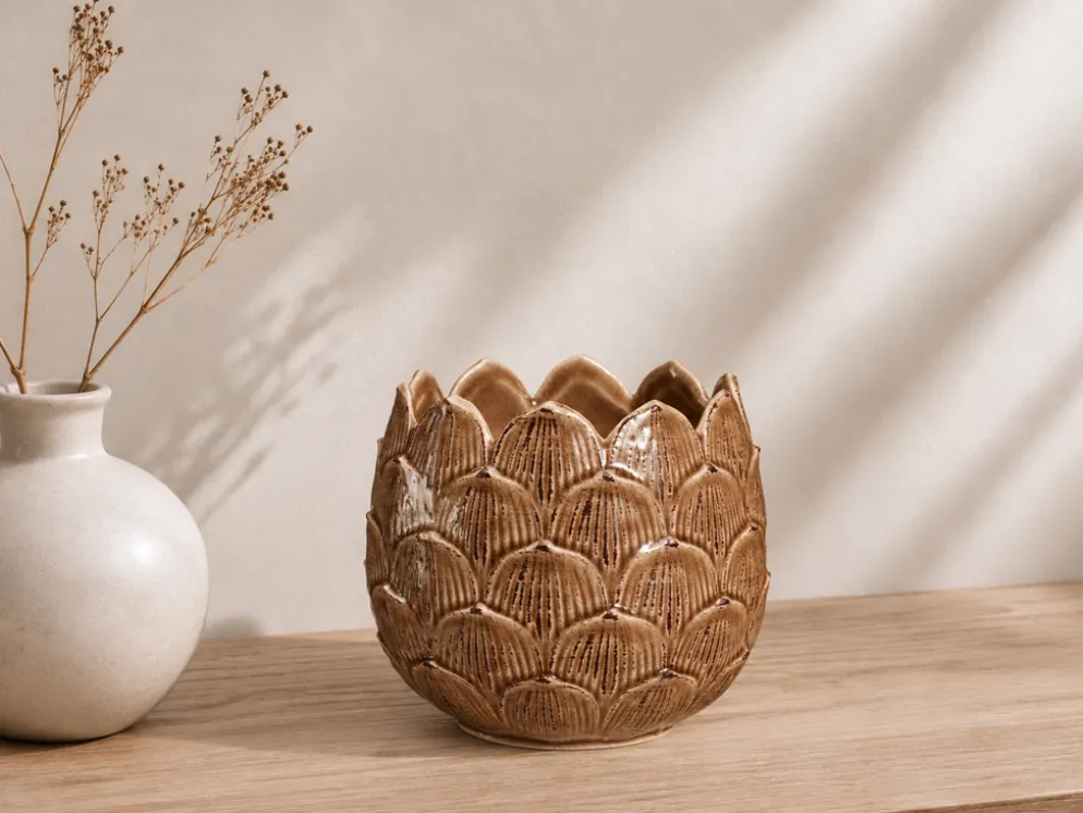 MACETA FLORES DOLOMITE 10CM MARRON