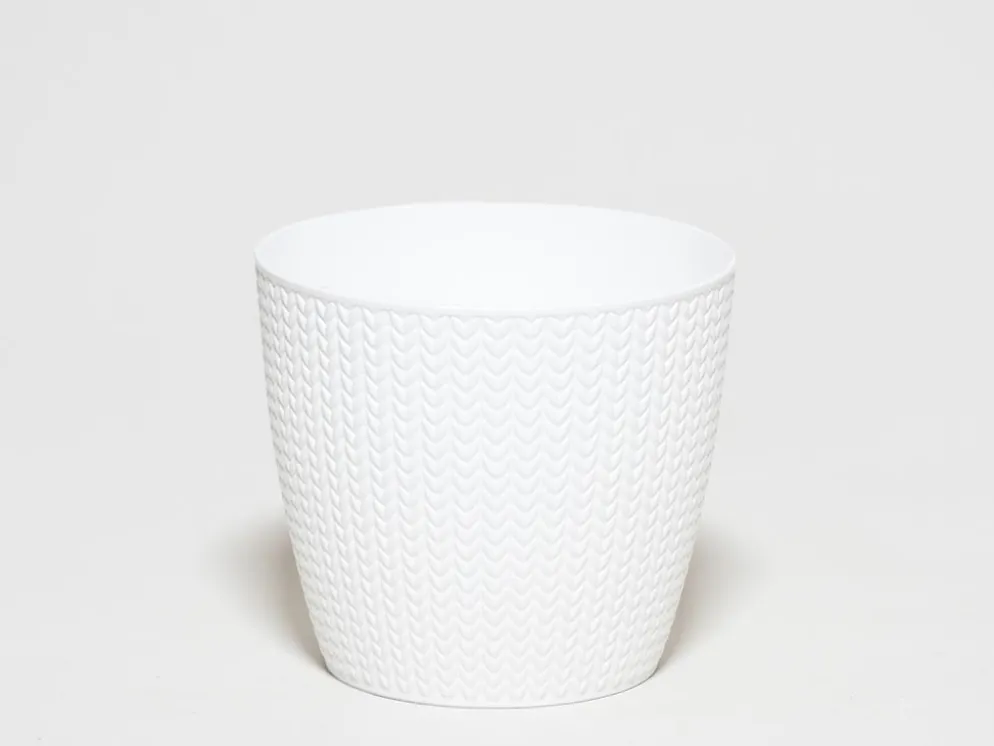 MACETA PVC ESPIGA BLANCA Ø18X16CM