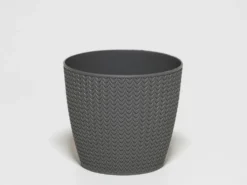 MACETA PVC ESPIGA GRIS Ø18X16CM