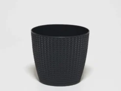 MACETA PVC ESPIGA NEGRO Ø18X16CM