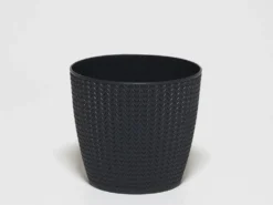 MACETA PVC ESPIGA NEGRO Ø15X13CM