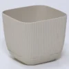 MACETA SQUARE BEIGE 20x20x13CM