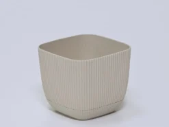 MACETA SQUARE BEIGE 11X11X9CM