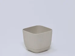 MACETA SQUARE BEIGE 8X8X7CM