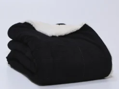 MANTA ESPINELA NEGRO RAYAS 130X160CM