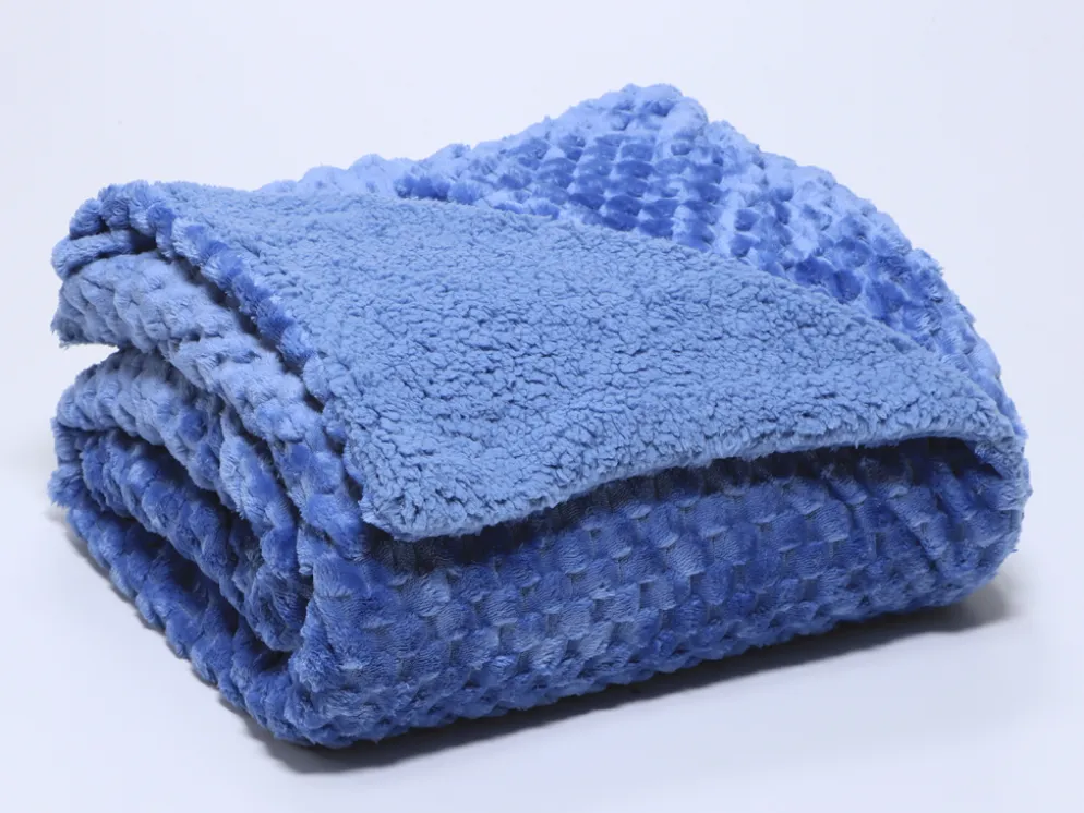 MANTA NAT PERLA 130X160 AZUL