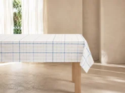 MANTEL CUADROS AZUL