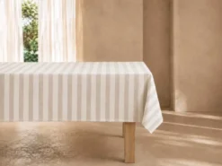 MANTEL RAYAS BEIGE ANTIMANCHAS RESINADO