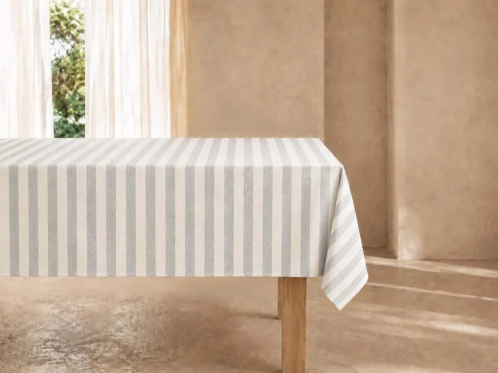 MANTEL RAYAS GRIS ANTIMANCHAS RESINADO