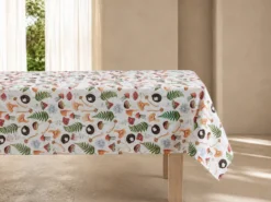 MANTEL 150X250 ANTIMANCHAS SETAS