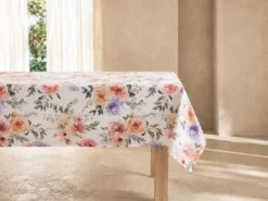 MANTEL 150X250CM ANTIMANCHAS ROSA