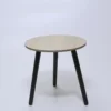 MESA AUXILIAR REDONDA 39CM MADERA PATA NEGRA