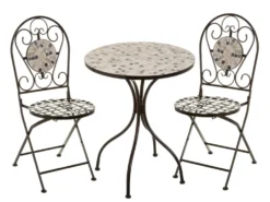 MESA+ 2 SILLAS ELGANCE METAL/CERAMICA