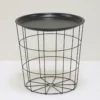 MESILLA AUXILIAR METAL NEGRA Ø40X40CM