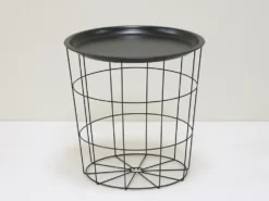 MESILLA AUXILIAR METAL NEGRA Ø40X40CM